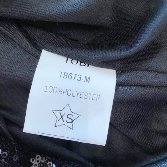 NWT TOBI BLACK SEQUIN SCOOP OPEN BACK MINI COCKTAIL PARTY DRESS - XS - Picture 11 of 11